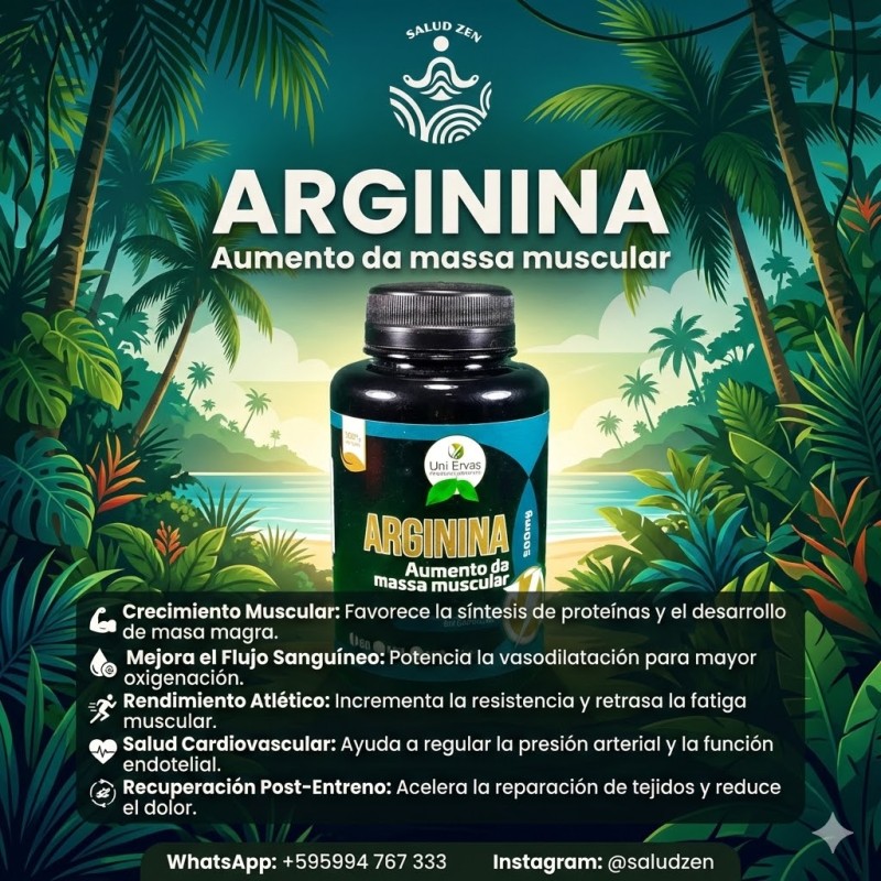 ARGININA DE 60 CAPSULAS UNI ERVAS - AUMENTO DE LA MASA MUSCULAR
